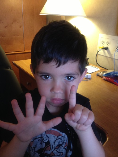 Aidan wants 6 Power Rangers (November, 2014)