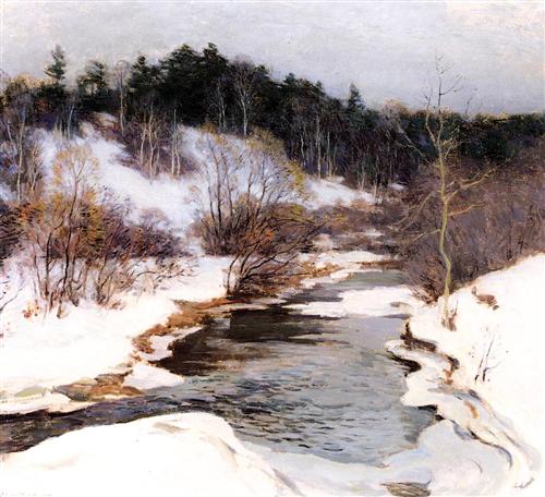 "The Frozen Pool, March" - Willard Metcalf
