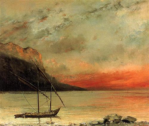 "Coucher de soleil sur le lac Léman" - Gustave Courbet